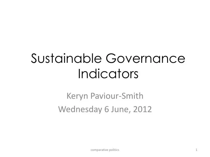 sustainable governance indicators