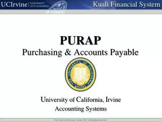 PURAP Purchasing &amp; Accounts Payable