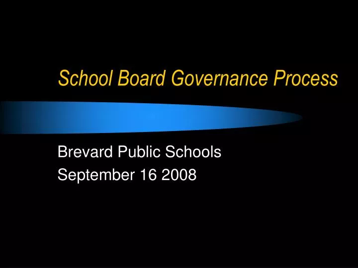 school board governance process