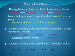 Notes on Plural Nouns