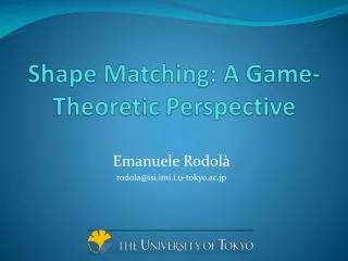 Shape Matching: A Game-Theoretic Perspective