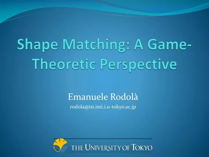 shape matching a game theoretic perspective