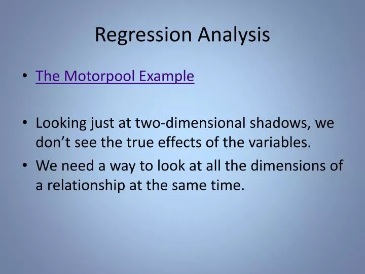 regression analysis