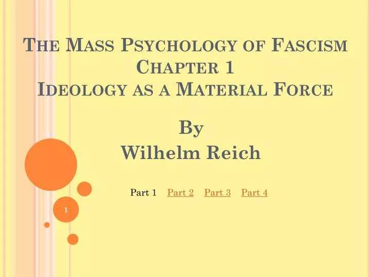 the mass psychology of fascism chapter 1 ideology as a material force