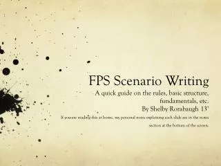 FPS Scenario Writing