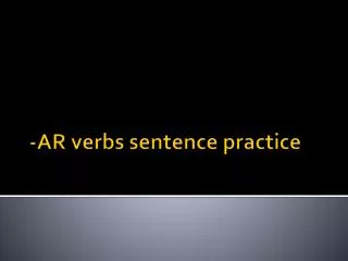 -AR verbs sentence practice