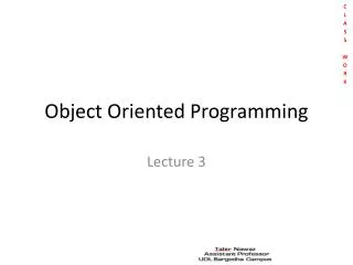 Object Oriented Programming