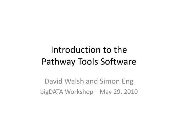 introduction to the pathway tools software