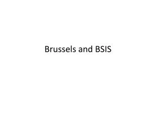 Brussels and BSIS