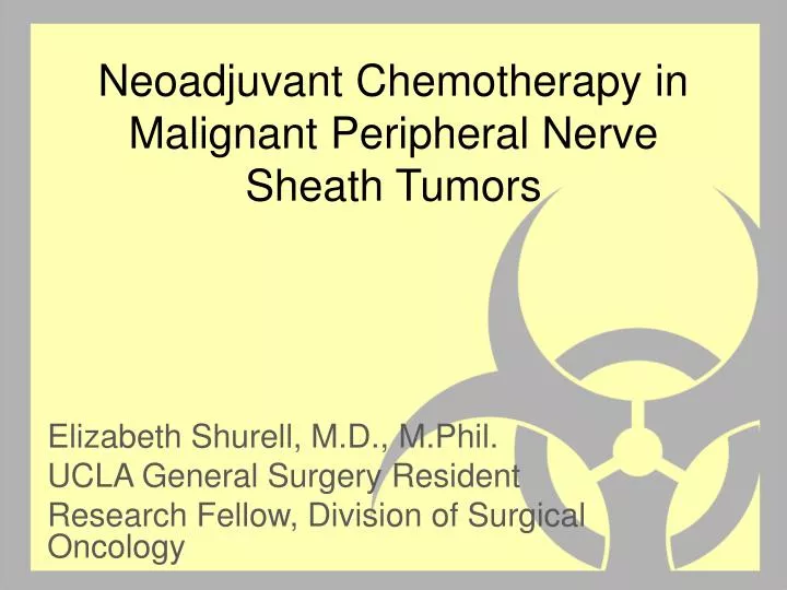 neoadjuvant chemotherapy in malignant peripheral nerve sheath tumors