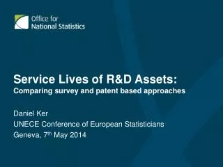 Service Lives of R&amp;D Assets: Comparing survey and patent based approaches