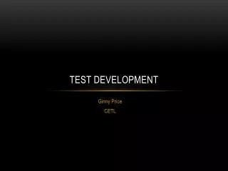 Test development