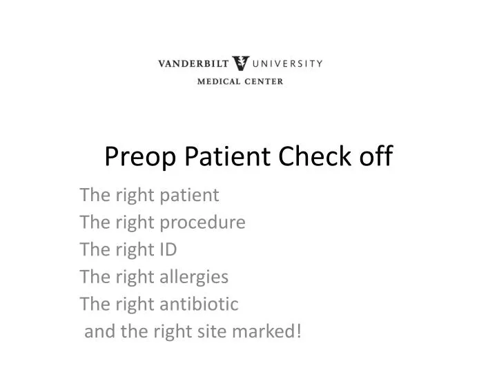 preop patient check off