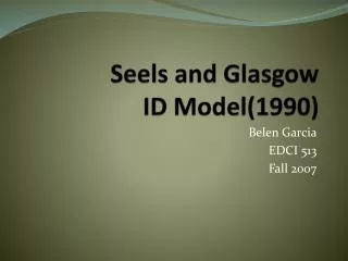 Seels and Glasgow ID Model(1990)