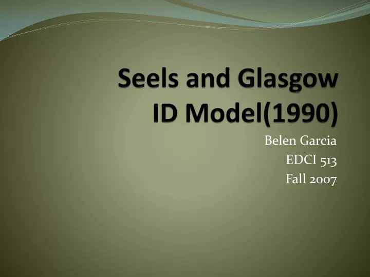 seels and glasgow id model 1990