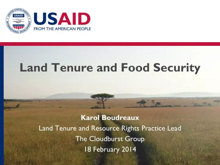 land tenure and food security