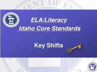 ELA/Literacy Idaho Core Standards Key Shifts