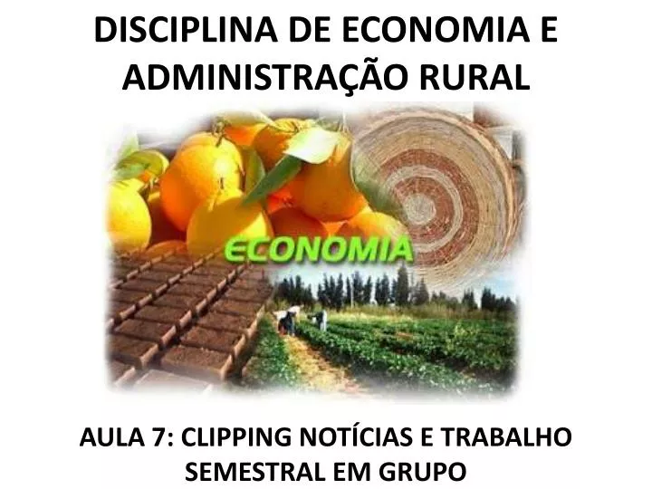 disciplina de economia e administra o rural