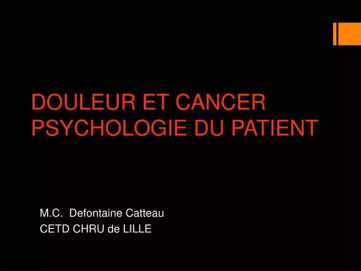 douleur et cancer psychologie du patient