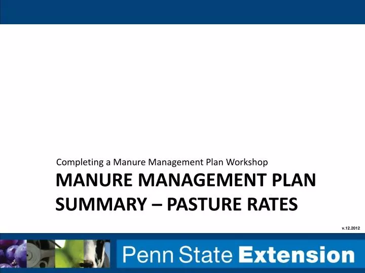 manure management plan summary pasture rates