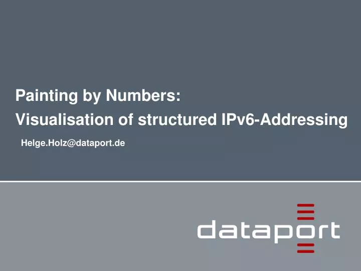 painting by numbers visualisation of structured ipv6 addressing