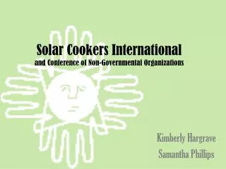 Solar Cookers International and Conference of Non-Governmental Organizations