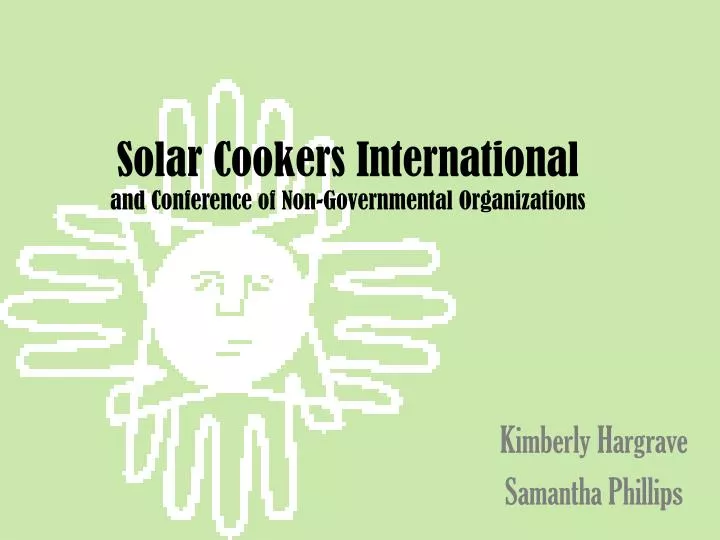 solar cookers international and conference of non governmental organizations