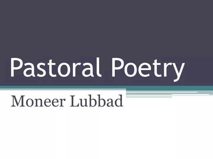 pastoral poetry