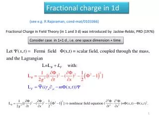 Fractional charge in 1d