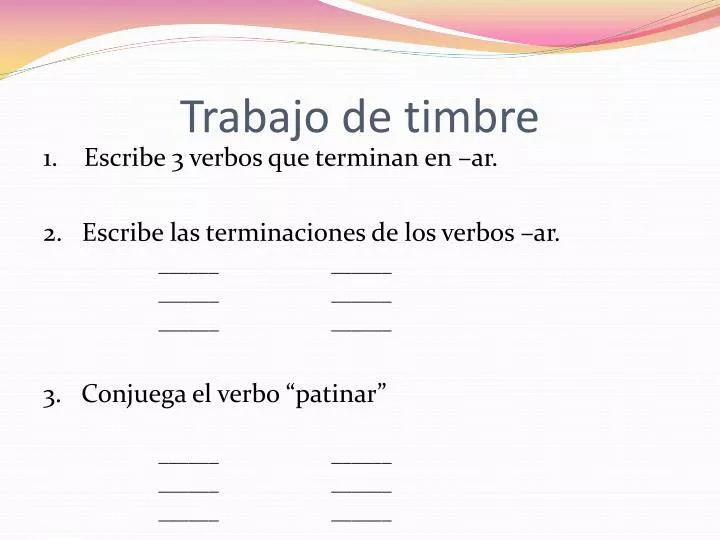 trabajo de timbre