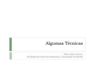 algumas t cnicas