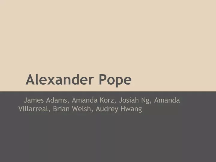 alexander pope