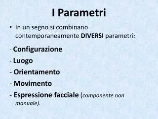 i parametri