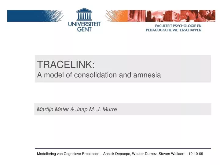 tracelink a model of consolidation and amnesia