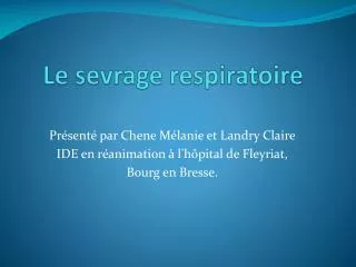 le sevrage respiratoire