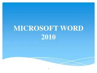 microsoft word 2010
