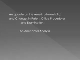 Leahy-Smith America Invents Act List of Changes
