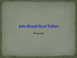 John Ronald Reuel Tolkien