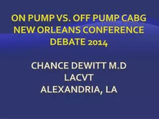 On-pump vs Off-pump CABG