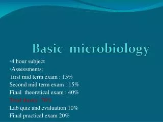 Basic microbiology