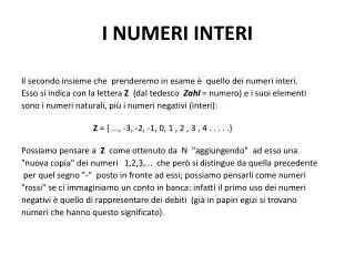 i numeri interi
