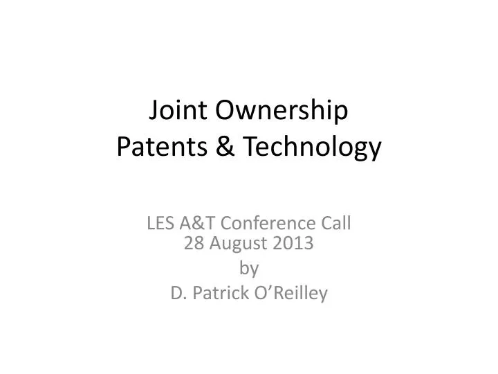 joint ownership patents technology