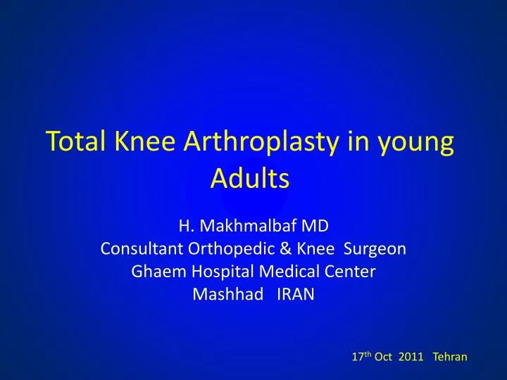 total knee a rthroplasty in young adults