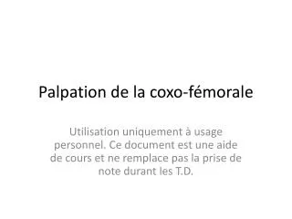 palpation de la coxo f morale