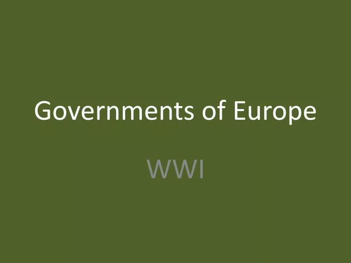 governments of europe