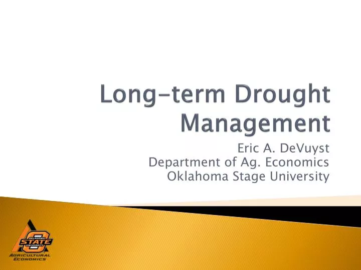 long term drought management