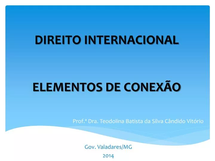 direito internacional elementos de conex o