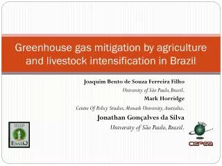 Greenhouse gas mitigation by agriculture and livestock intensification in Brazil