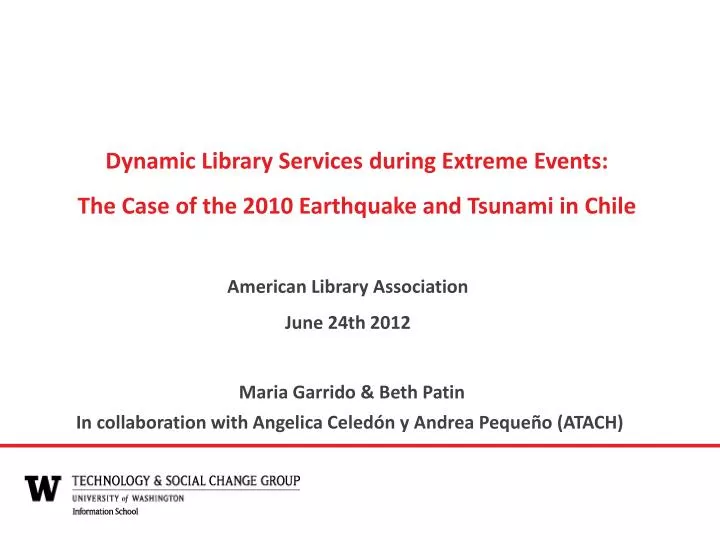 dynamic library services during extreme events the case of the 2010 earthquake and tsunami in chile