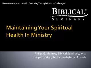 Maintaining Your Spiritual Health In Ministry
